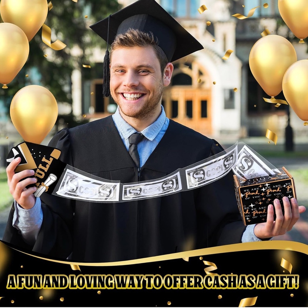 NEW 6 Pack Graduation Money Box for Cash Gift Pull Cards for Grad Party Favors